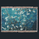 Van Gogh Almond Blossoms : Dark Teal Throw Blanket<br><div class="desc">Artist: Vincent Van Gogh Title: Almond Blossoms Altered by 2sweet4wordsDesigns/ PureVintage Love Almond Blossoms Dark Teal Background Blanket: Wrap yourself in the artistic beauty of Vincent Van Gogh's Almond Blossoms with our Almond Blossoms Dark Teal Background Blanket. The iconic painting takes on a captivating new dimension against a backdrop of...</div>