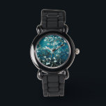 Van Gogh Almond Blossoms : Dark Teal Watch<br><div class="desc">Artist: Vincent Van Gogh
Title: Almond Blossoms
Altered by 2sweet4wordsDesigns/ PureVintage Love</div>