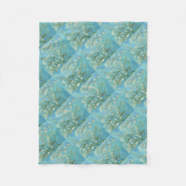 Van Gogh Almond Blossoms Fleece Blanket (Front)