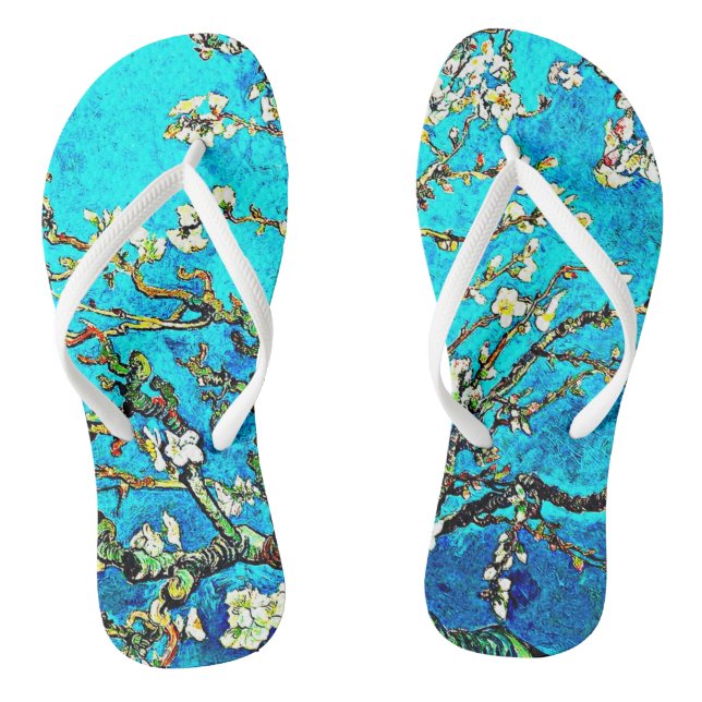 Van Gogh -  Almond Blossoms Flip Flops (Footbed)