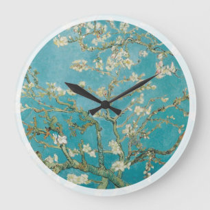 Van Gogh almond blossoms Large Clock