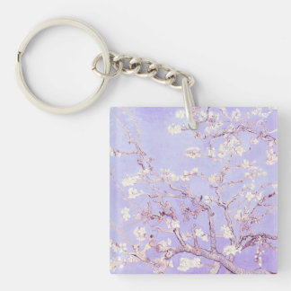Van Gogh Almond Blossoms Lavender Key Ring