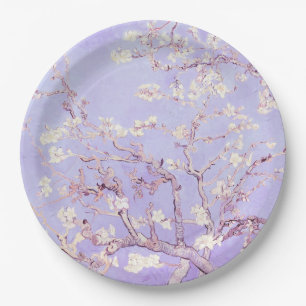 Van Gogh Almond Blossoms Lavender Paper Plate