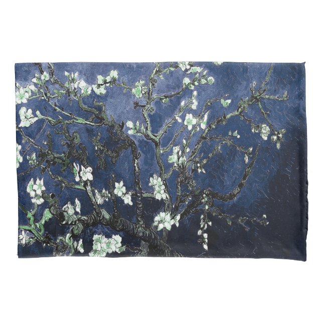 Van Gogh Almond Blossoms Midnight Blue Pillowcase (Front)
