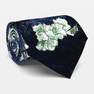 Van Gogh Almond Blossoms Midnight Blue Tie