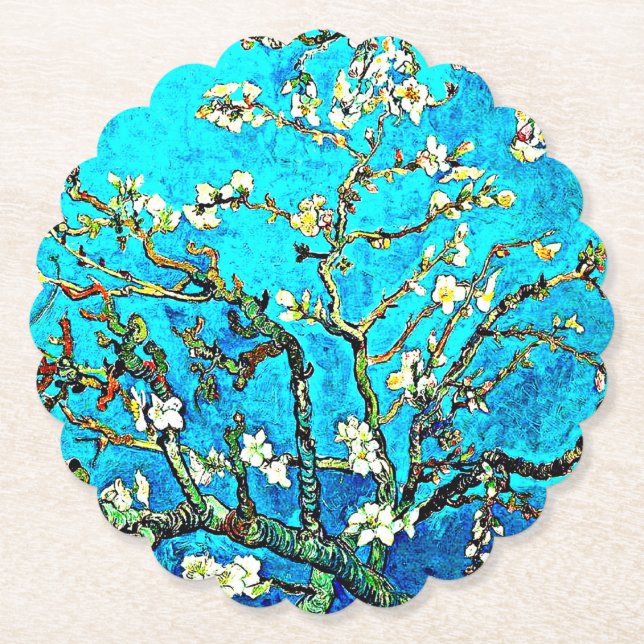 Van Gogh - Almond Blossoms Paper Coaster (Front)