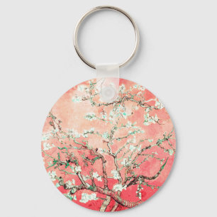 Van Gogh Almond Blossoms Peach Key Ring