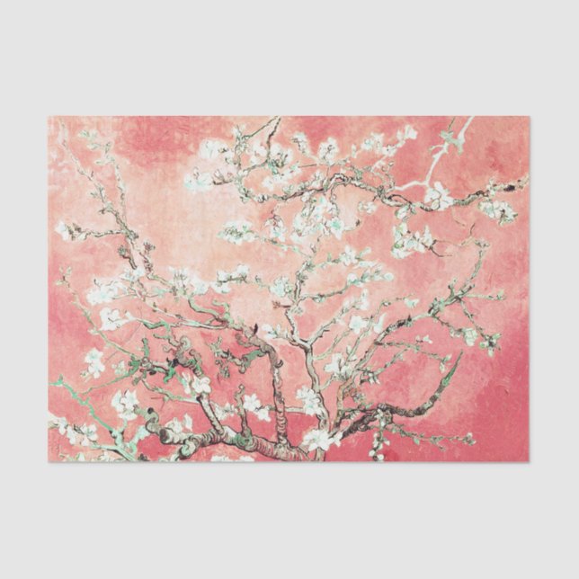 Van Gogh Almond Blossoms Peach Tissue Paper (Front)