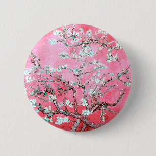 Van Gogh Almond Blossoms Pink Blue 6 Cm Round Badge