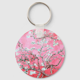 Van Gogh Almond Blossoms Pink Blue Key Ring
