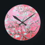 Van Gogh Almond Blossoms Pink Blue Round Clock<br><div class="desc">Artist: Vincent Van Gogh
 Title: Almond Blossoms
 altered colour by 2sweet4wordsDesigns

Almond Blossoms,  Vincent Van Gogh,  Van Gogh,  impressionism,  classic,  art,  artwork,  flowers,  floral,  pink,  blue</div>