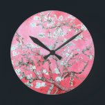 Van Gogh Almond Blossoms Pink Blue Round Clock<br><div class="desc">Artist: Vincent Van Gogh
 Title: Almond Blossoms
 altered colour by 2sweet4wordsDesigns

Almond Blossoms,  Vincent Van Gogh,  Van Gogh,  impressionism,  classic,  art,  artwork,  flowers,  floral,  pink,  blue</div>