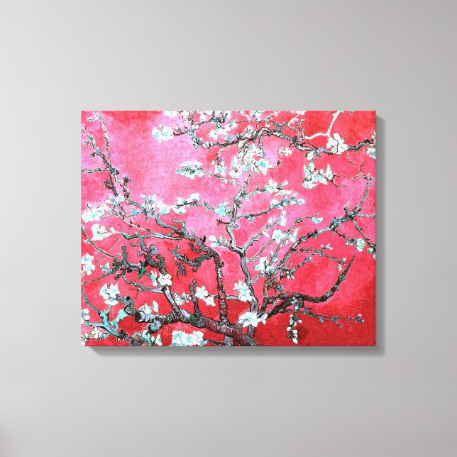 Van Gogh Almond Blossoms Red blue  Canvas Print (Front)