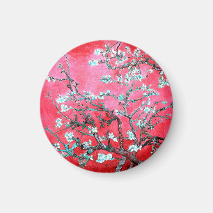 Van Gogh Almond Blossoms Red blue  Magnet