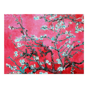Van Gogh Almond Blossoms Red blue  Poster