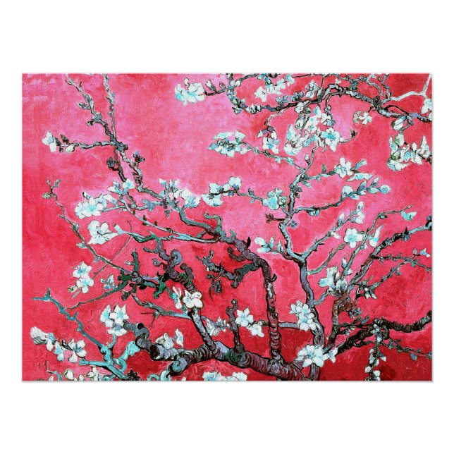 Van Gogh Almond Blossoms Red blue  Poster (Front)