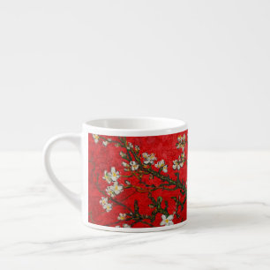 Van Gogh Almond Blossoms Red Espresso Cup