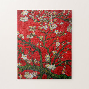 Van Gogh Almond Blossoms Red Jigsaw Puzzle