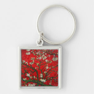 Van Gogh Almond Blossoms Red Key Ring