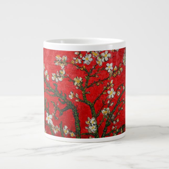 Van Gogh Almond Blossoms Red Large Coffee Mug (Front)