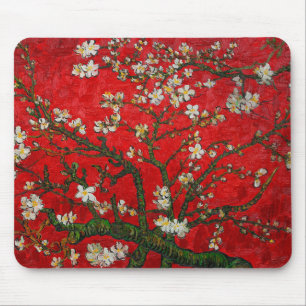 Van Gogh Almond Blossoms Red Mouse Mat