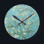Van Gogh Almond Blossoms Round Clock<br><div class="desc">Artist: Vincent Van Gogh
 Title: Almond Blossoms
 altered colour by 2sweet4wordsDesigns
 
 vincent van gogh,  van gogh,  almond blossoms,  teal,  flowers ,  floral,  spring,  sophisticated,  decor</div>