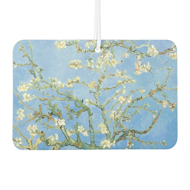 Van Gogh Almond Blossoms, Sky Blue Car Air Freshener (Front)