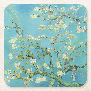 Van Gogh Almond Blossoms Square Paper Coaster