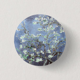 Van Gogh Almond Blossoms Steel Blue 3 Cm Round Badge