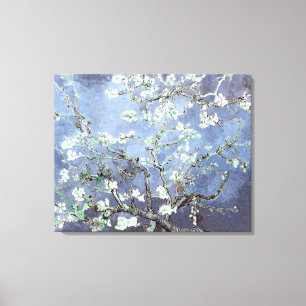 Van Gogh Almond Blossoms Steel Blue Canvas Print