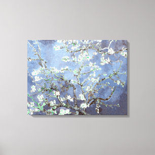 Van Gogh Almond Blossoms Steel Blue Canvas Print