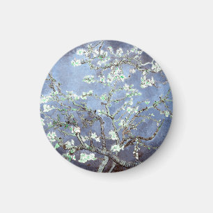 Van Gogh Almond Blossoms Steel Blue Magnet