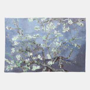 Van Gogh Almond Blossoms Steel Blue Tea Towel