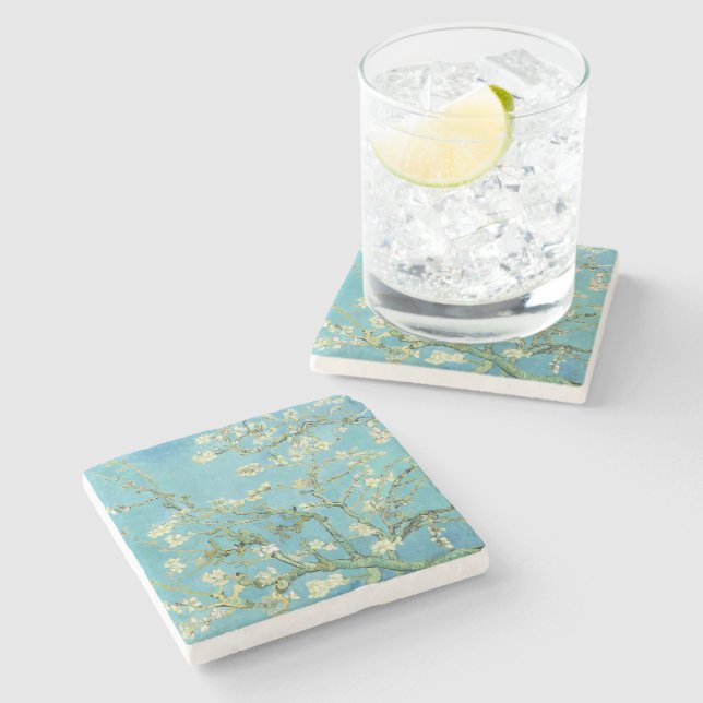 Van Gogh Almond Blossoms  Stone Coaster (Side)