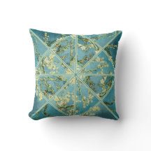 Van Gogh Almond Tree Fractured Pillow