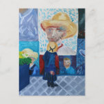 Van Gogh and Susan Payne-Trutna self portraits Postcard<br><div class="desc">Inspired by a recent trip to the Keukenhof Gardens in Holland,  travel artist,  Susan Payne-Trutna painted herself looking at self portraits of Vincent Van Gogh.</div>