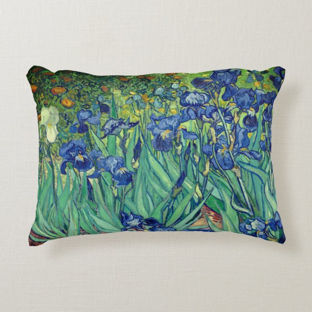 Van Gogh Art Irises Decorative Cushion (Front)