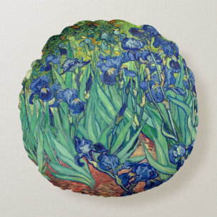 Van Gogh Art Irises Round Cushion