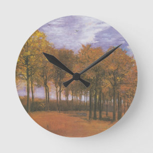 Van Gogh Autumn Fall Tree Leaves Destiny Round Clock