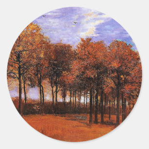 Van Gogh - Autumn Landscape, Classic Round Sticker