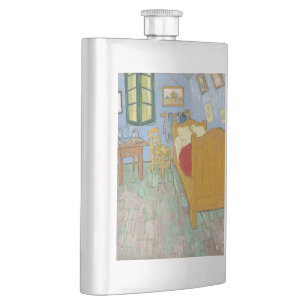 Van Gogh Bedroom in Arles - Classic Yellow & Blue Hip Flask