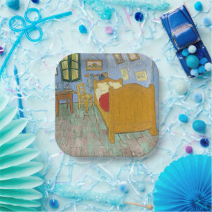 Van Gogh Bedroom in Arles - Classic Yellow & Blue Paper Plate
