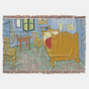 Van Gogh Bedroom in Arles - Classic Yellow & Blue Throw Blanket
