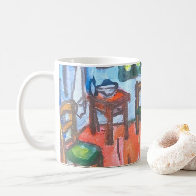Van Gogh Bedroom mini  Coffee Mug (With Donut)
