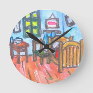 Van Gogh Bedroom mini Round Clock