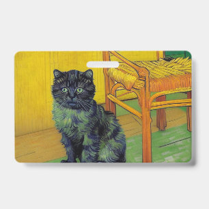 Van Gogh Black Cat ID Badge