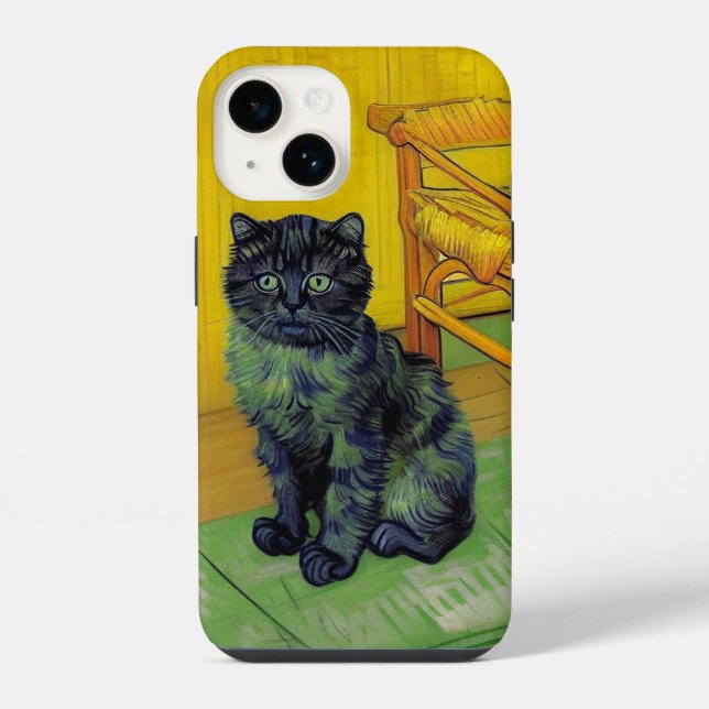 Van Gogh Black Cat iPhone Case (Back)