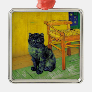Van Gogh Black Cat Metal Tree Decoration