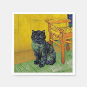 Van Gogh Black Cat Napkin