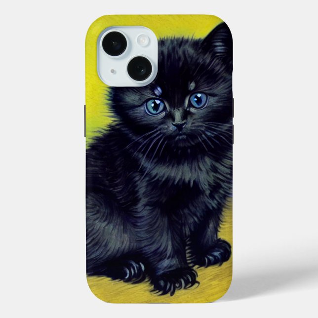 Van Gogh Black Cat Purple Flowers Case-Mate iPhone Case (Back)